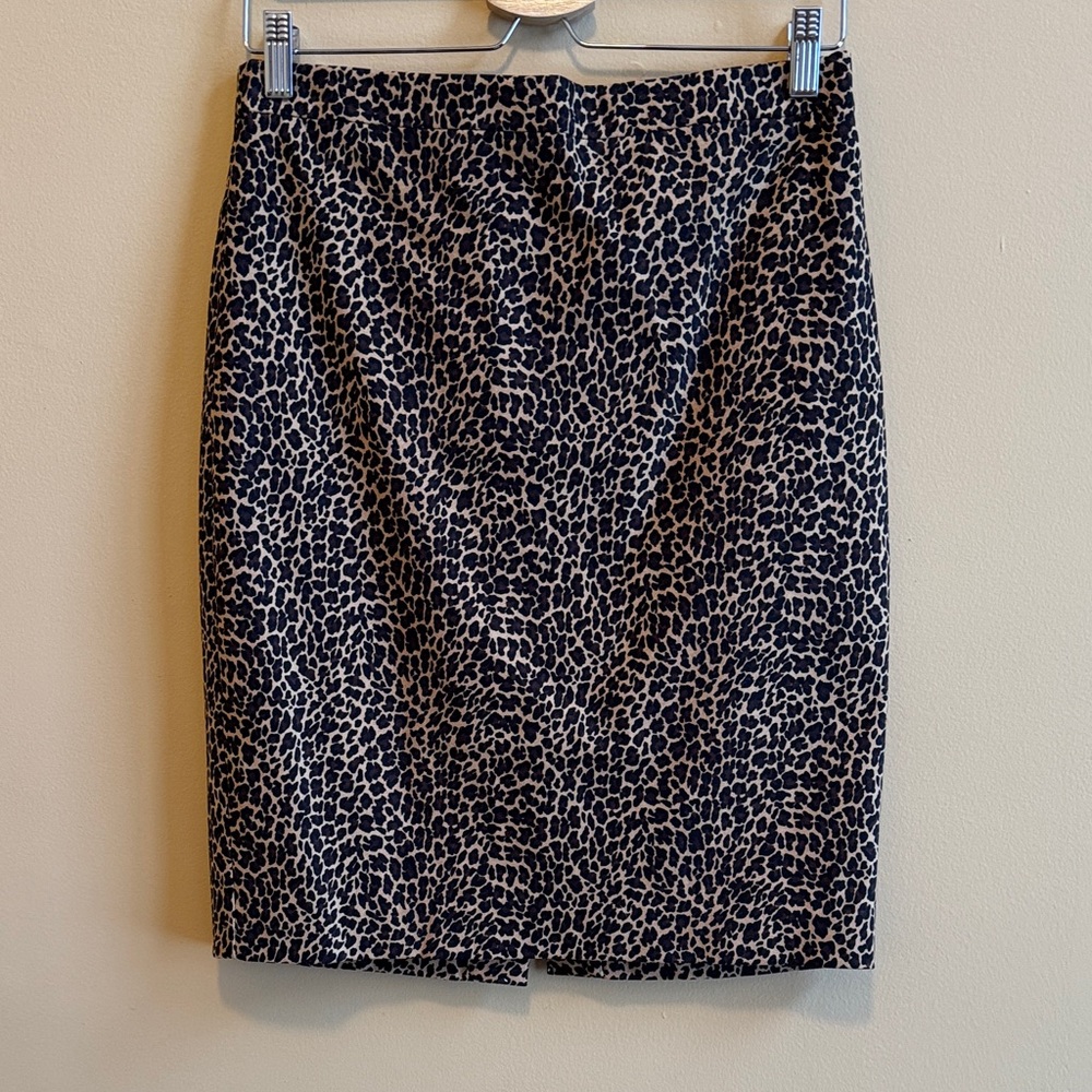 J. Crew Black and Tan Pencil Skirt